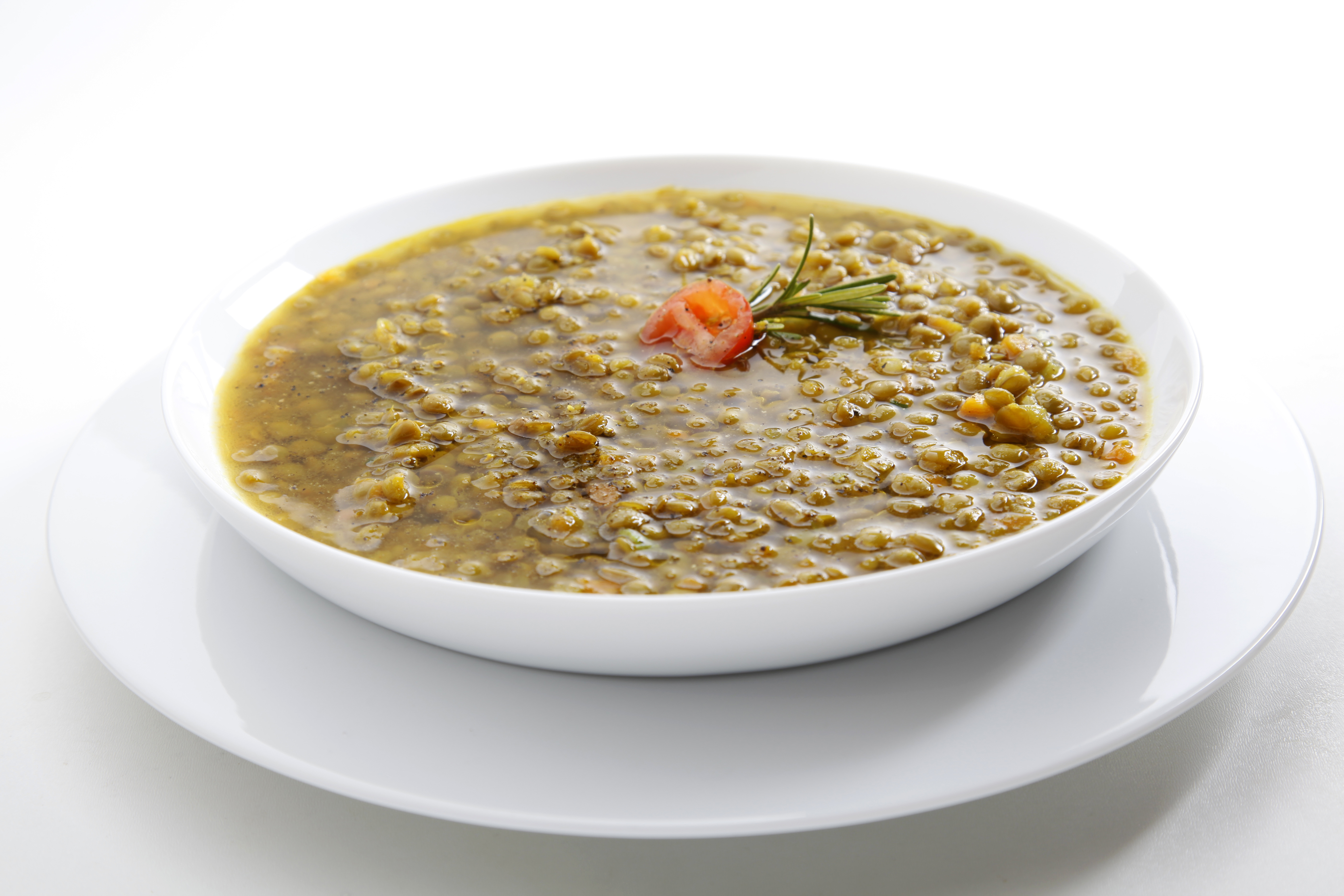 Lenticchie verdi mignon  in guazzetto alla curcuma