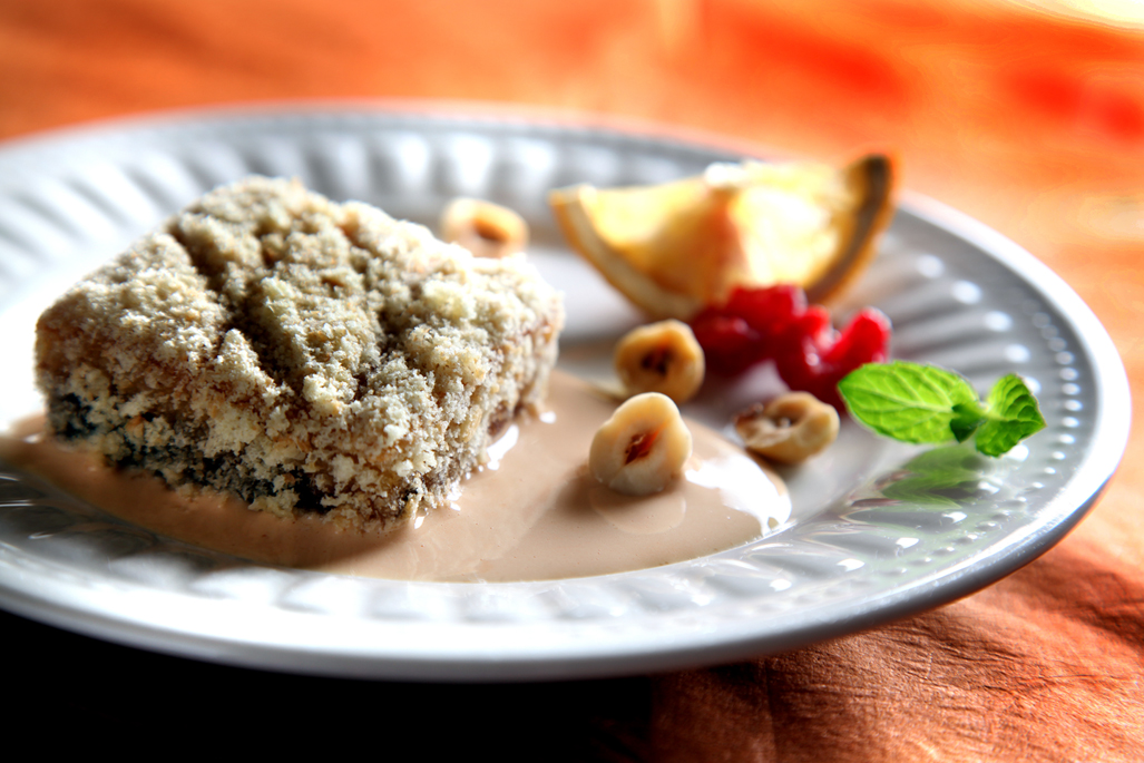 Polenta dolce piemontese con salsa zabaione al ratafià di ciliegie