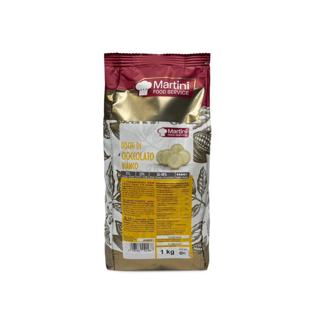 CIOCCOLATO BIANCO 31% DISCHI | CT: 10CF X 1kg | UNIGRA' - MARTINI FOOD SERVICE