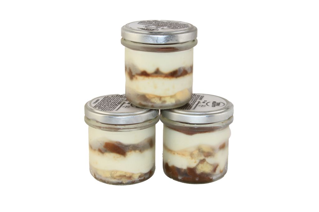 TIRAMISU' SENZA GLUTINE MONOPORZIONE VETRO | 6PZ X 80g | PASTICCERIA QUADRIFOGLIO
