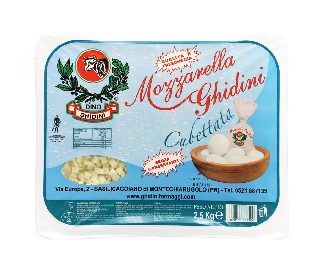 MOZZARELLA CUBETTI X2,5kg GHIDINI