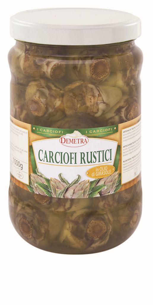CARCIOFI RUSTICI OLIO GIRASOLE | CT: 6CF X 1,53kg | DEMETRA