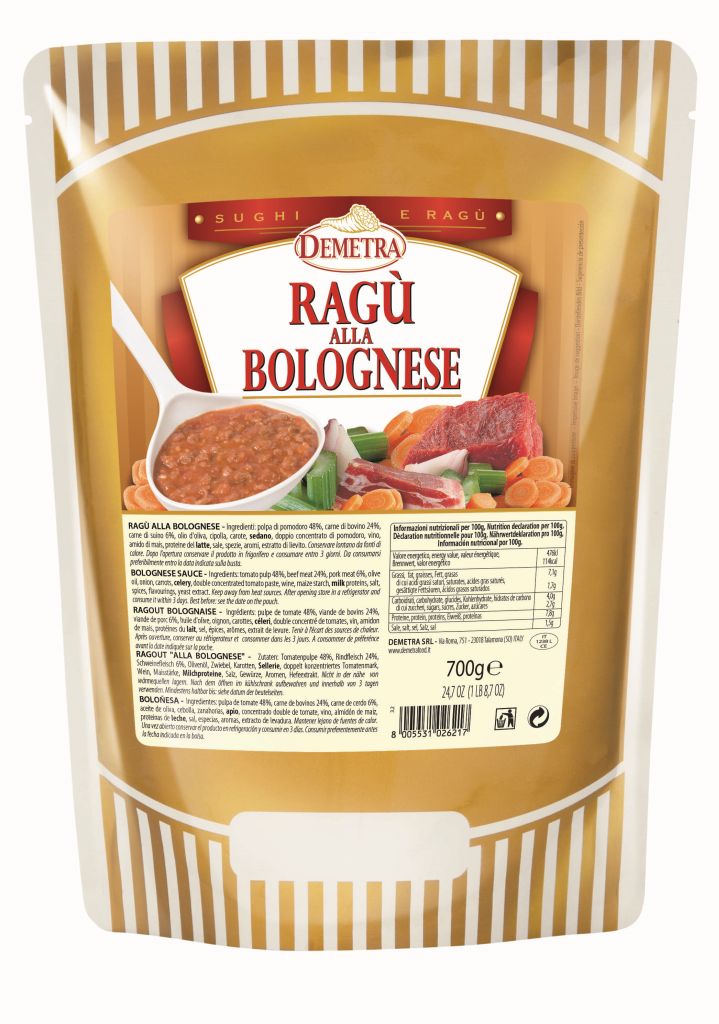 RAGU' ALLA BOLOGNESE BUSTA | 1CT X 6cf X 700g | DEMETRA