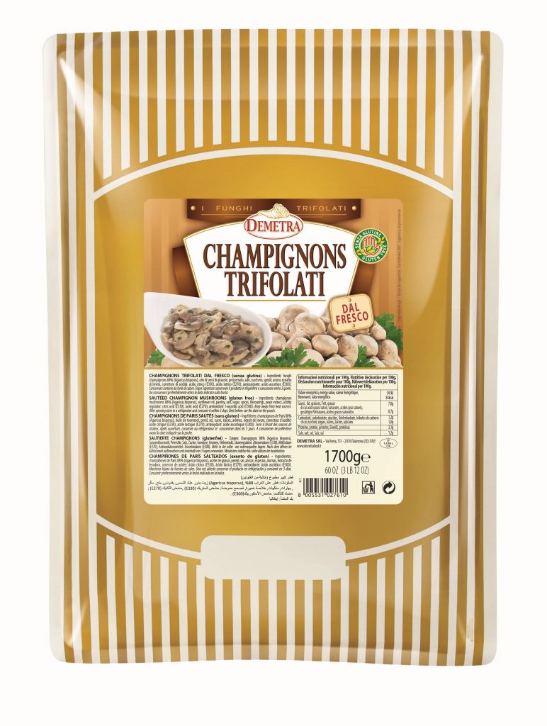 CHAMPIGNONS TRIFOLATI DAL FRESCO BUSTA | 1CT X 6cf X 1,7kg | DEMETRA