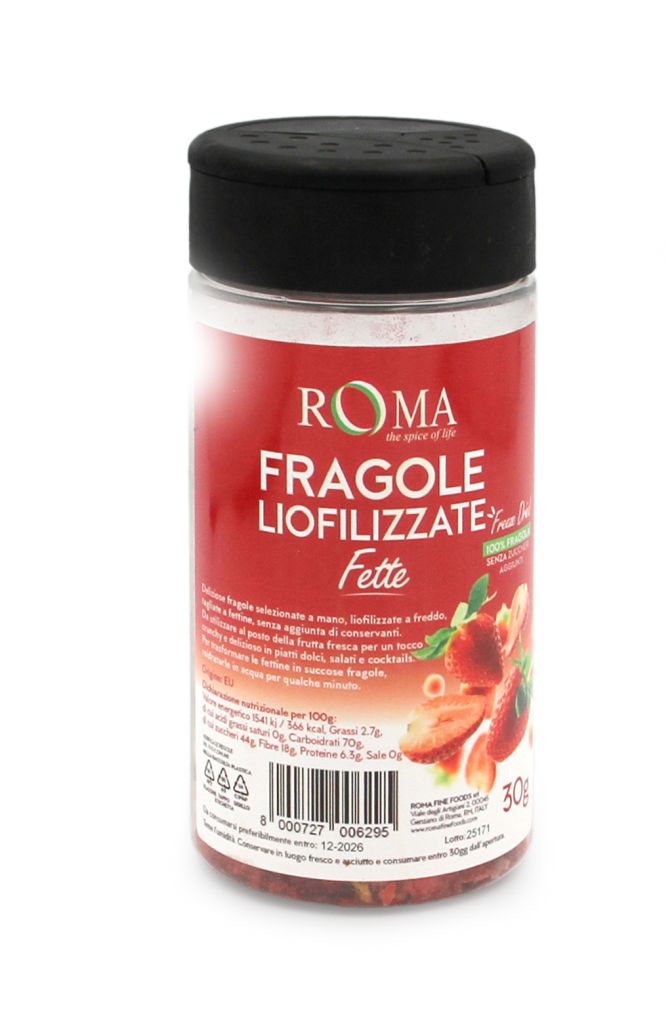 FRAGOLE LIOFILIZZATE FETTE | CT: 6CF X 30g | ROMA FINE FOODS
