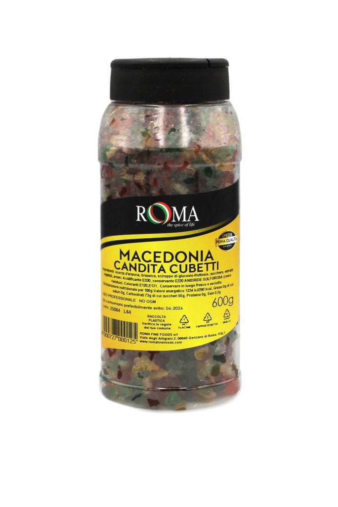 MACEDONIA CANDITA CUBETTI | 6CF X 600g | ROMA FINE FOODS