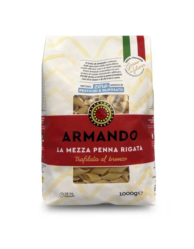 MEZZA PENNA RIGATA GRANO ITALIA | CT: 8CF X 1kg | GRANO ARMANDO