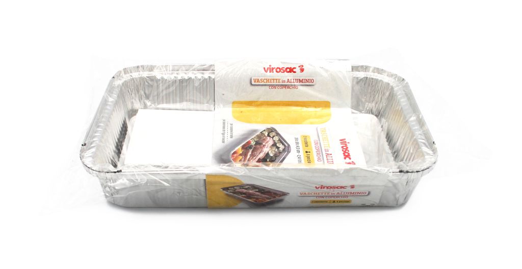 VASSOIO ALLUMINIO 6 PORZIONI X48PZ CON COPERC