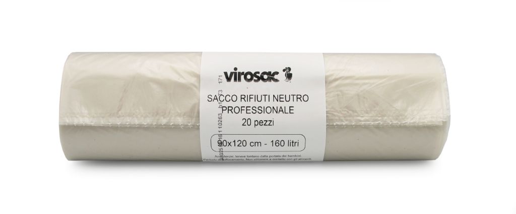 SACCO RIFIUTI TRASPARENTE ROTOLO 90X120cm 20PZ