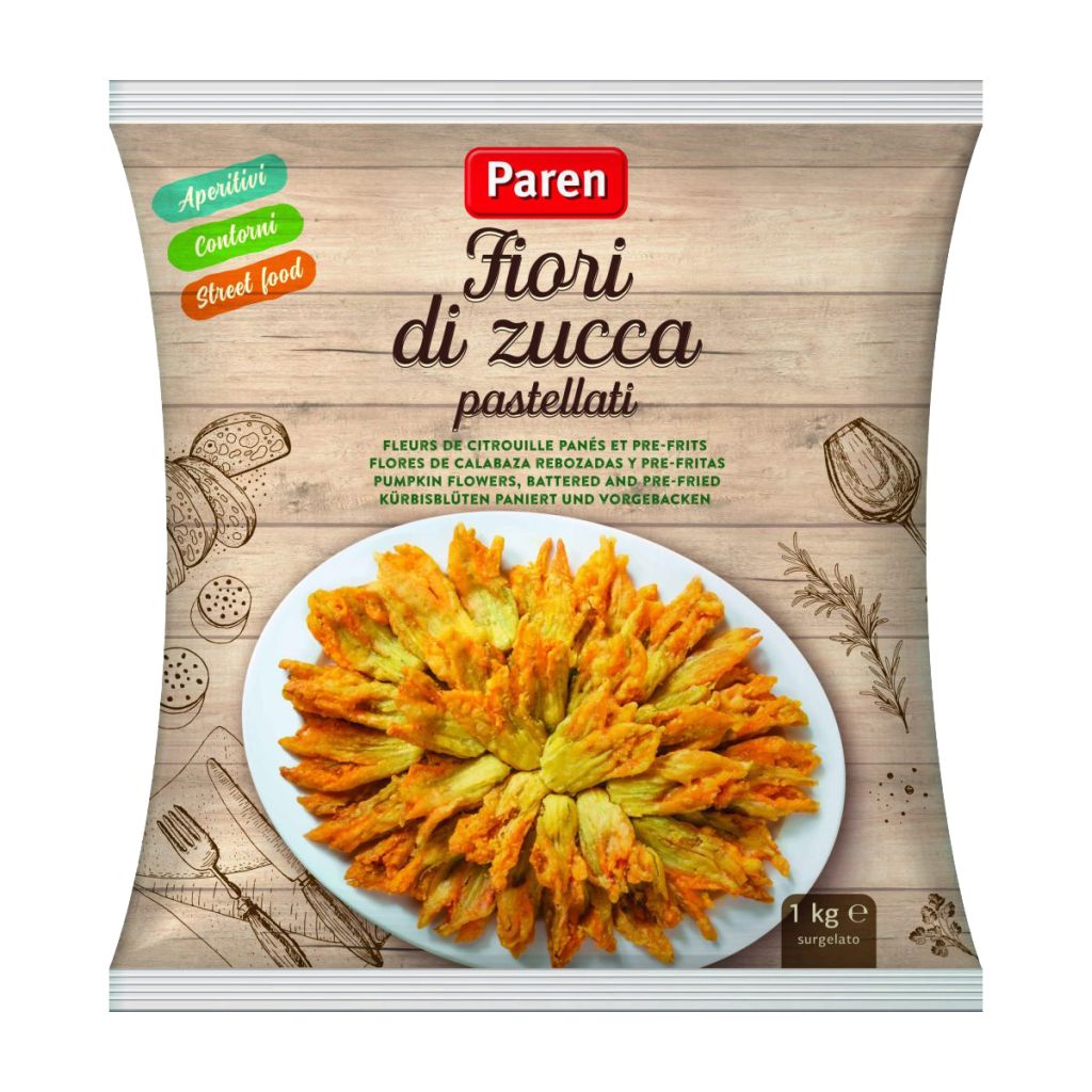 FIORI DI ZUCCA PASTELLATI | VENDUTO A CARTONE INTERO | CT: 6CF X 1kg | PAREN