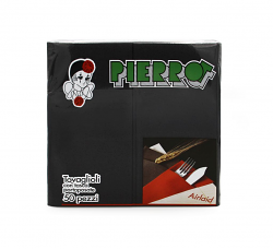 TOVAGLIOLO AIRLAID 40X30 PIEGA 1/6 POCKET NERO