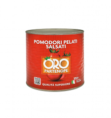 POMODORI PELATI SALSATI Q.S. | CT: 6CF X 2,55kg | ORO PARTENOPE