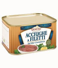 ACCIUGHE FILETTO MAR CANTABRICO OLIO OLIVA | CT: 6CF X 725g | DEMETRA