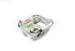 VASSOIO ALLUMINIO 1 PORZIONE X120PZ CON COPERC