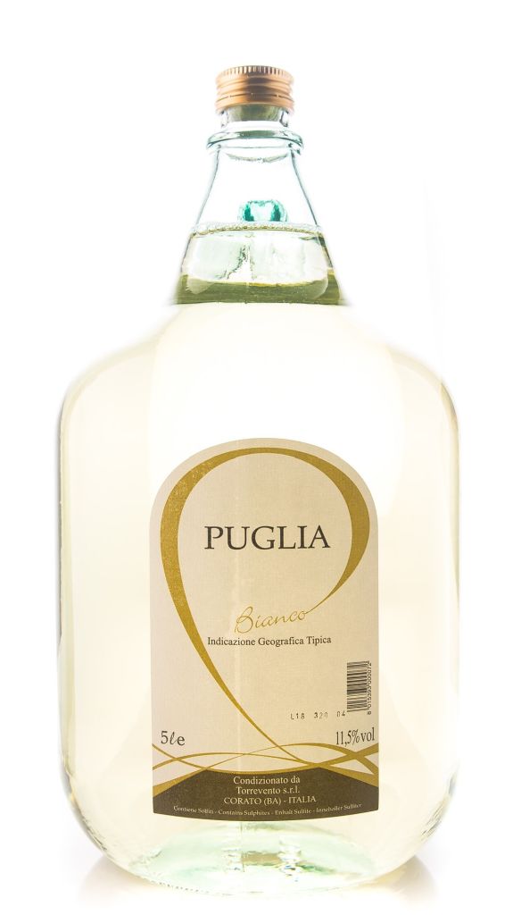 PUGLIA BIANCO IGT | 2 BT X 5 l TORREVENTO 11.5° VENDUTO A CARTONE INTERO PRENOTAZIONE NON RENDIBILE