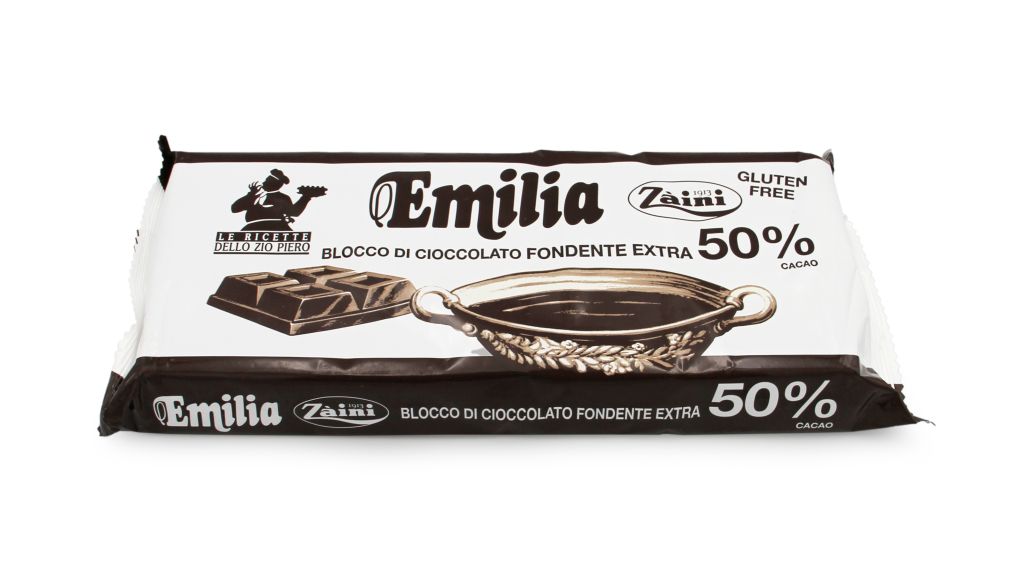 CIOCCOLATO FONDENTE EXTRA 50% EMILIA BLOCCO | CT: 12CF X 1kg | ZAINI