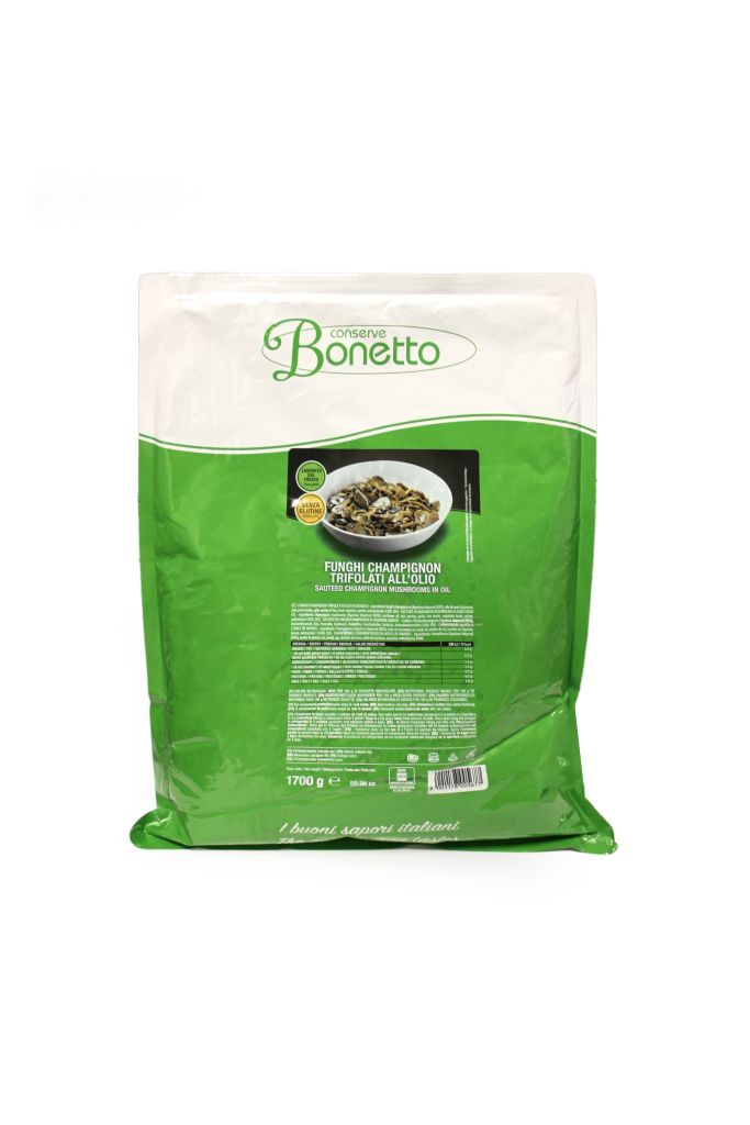 FUNGHI CHAMPIGNON TRIFOLATI O/GIRASOLE BUSTA 1,7kg