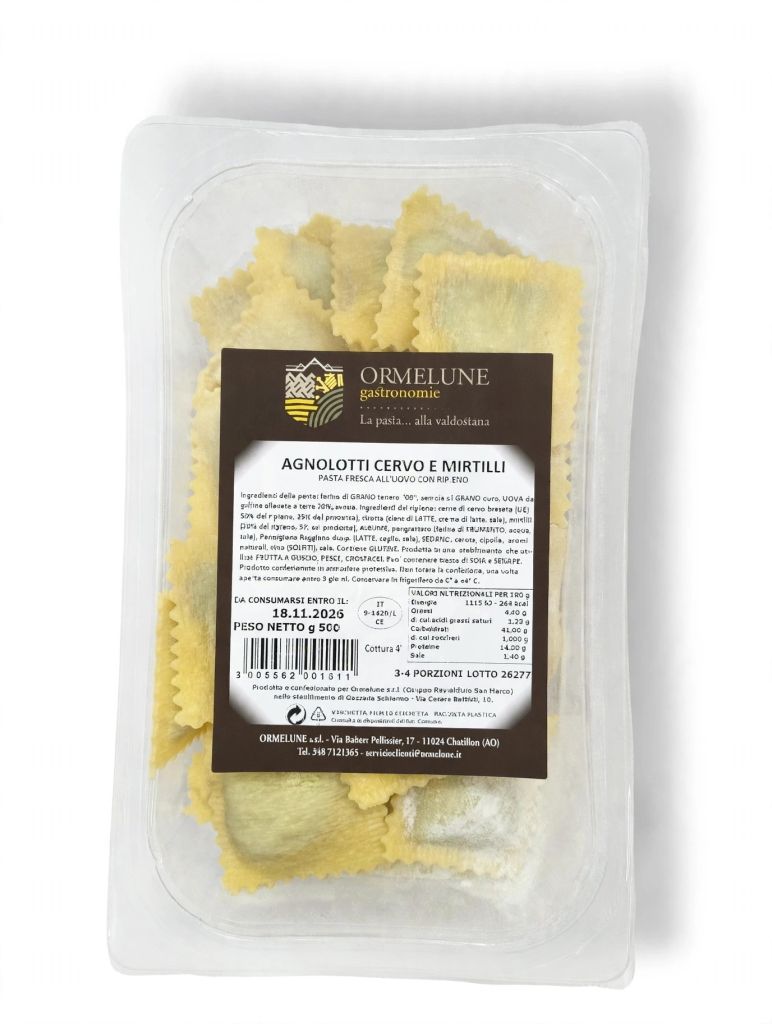 AGNOLOTTI CERVO E MIRTILLI