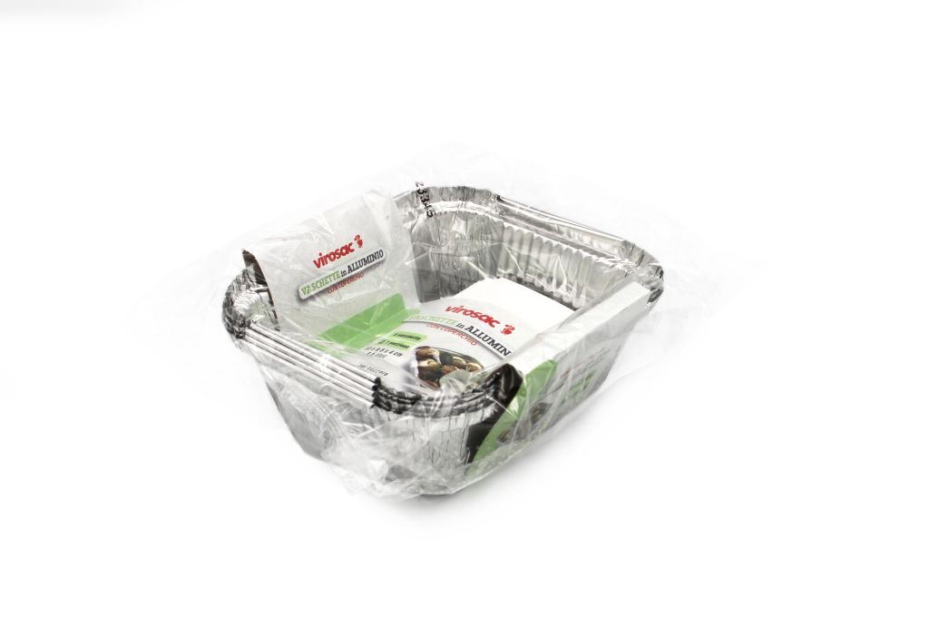 VASSOIO ALLUMINIO 1 PORZIONE X120PZ CON COPERC