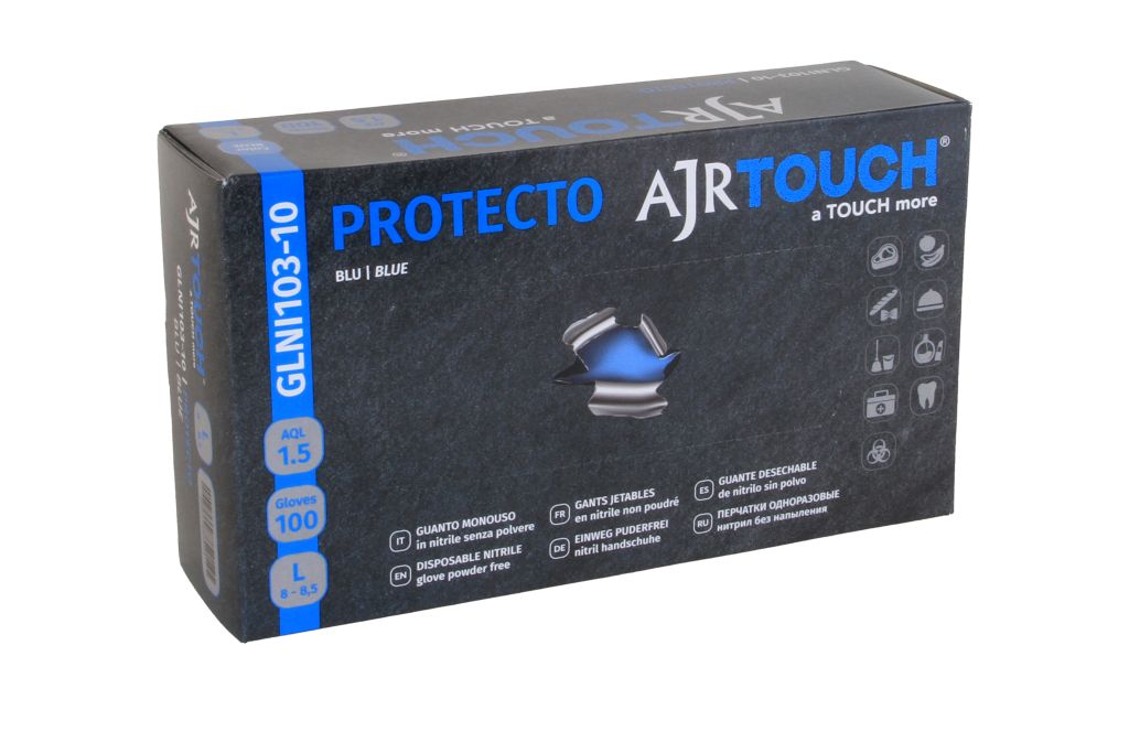 GUANTI MONOUSO BLU NITRILE TAGLIA MEDIA 100pz