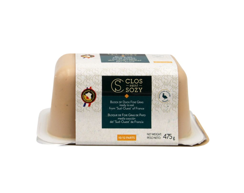 ANATRA BLOC FOIE GRAS FRANCIA 475g MI-CUIT BARQ | 1CT X 5pz X 475g | QUERCYNOISE - CLOS SAINT SOZY